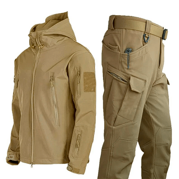 Conjunto Militar Comander [BLINDADO CONTRA O FRIO] Floresca Caqui P - 50/60kg 