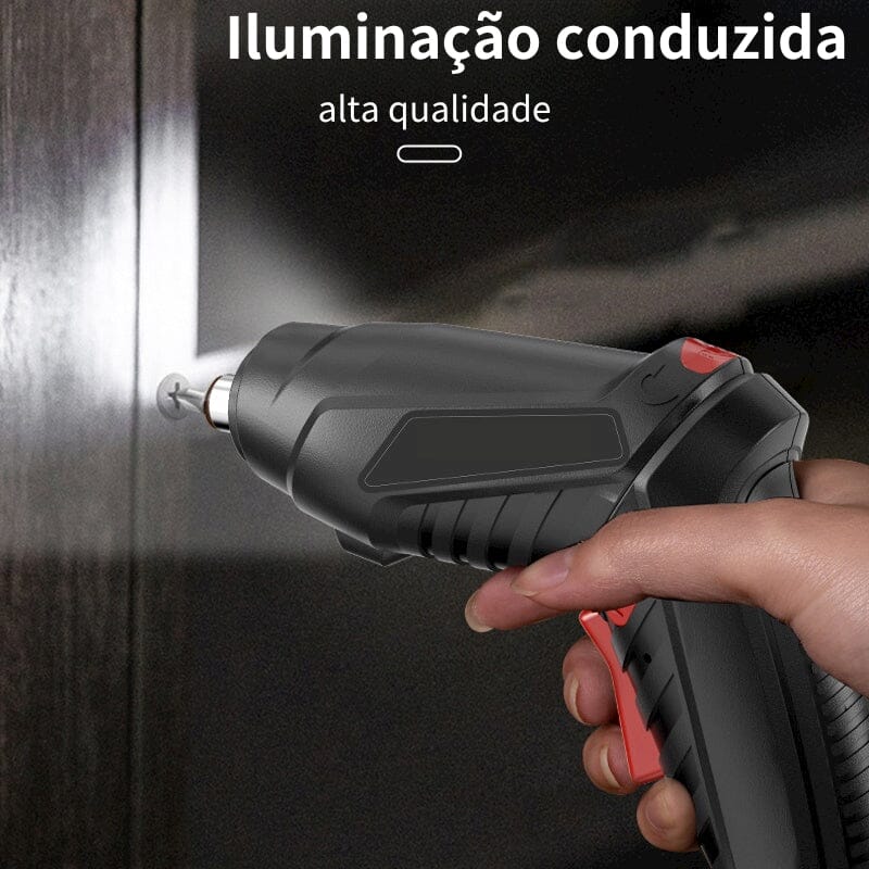 Kit Parafusadeira + Furadeira 48 Peças Inclusas com Carregador Usb Floresca 