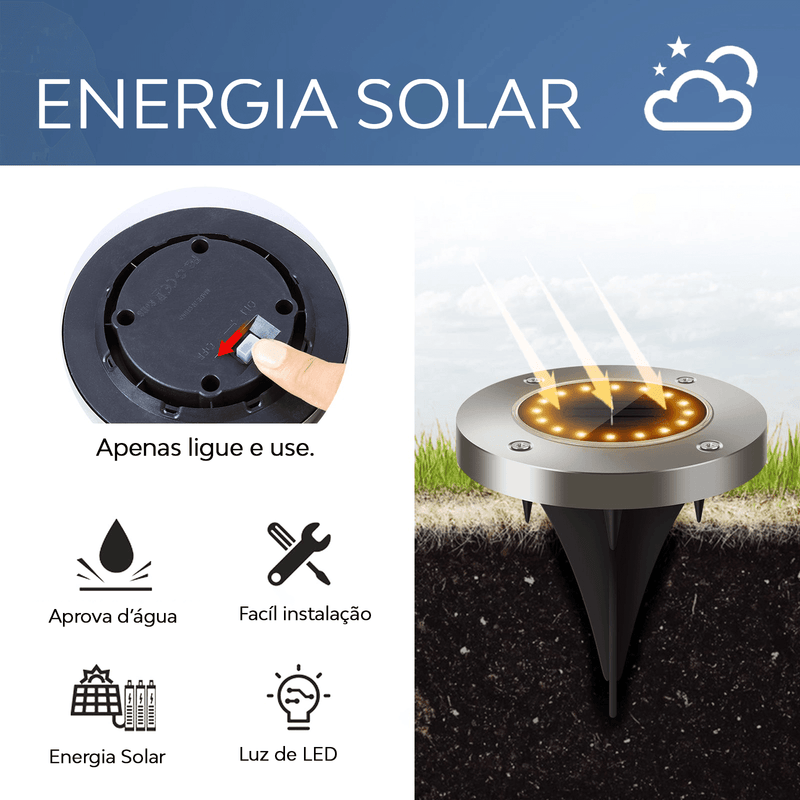 LUZ LED - À prova d'água com carregamento a energia solar LUZ LED - À prova d'água Floresca 