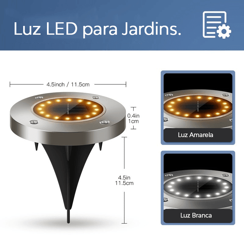 LUZ LED - À prova d'água com carregamento a energia solar LUZ LED - À prova d'água Floresca 