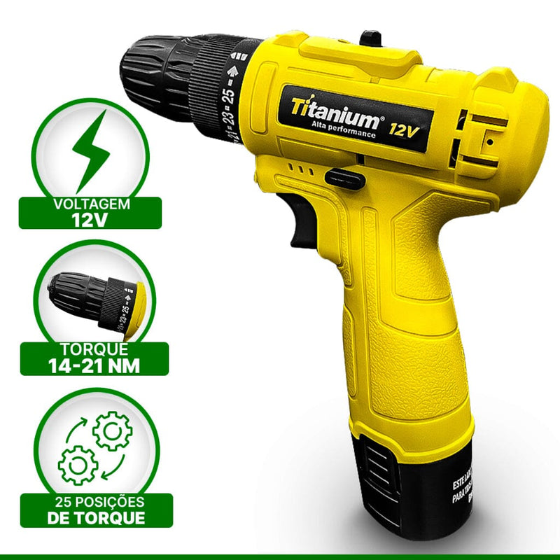 Parafusadeira Titanium 12V [ULTRA PRECISÃO] Floresca 