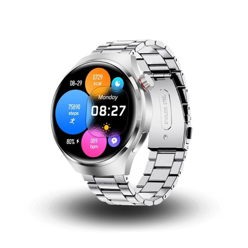 PulseTech GT4 Pro + BRINDE Smartwatch Floresca Aço Inoxidável Prateada 