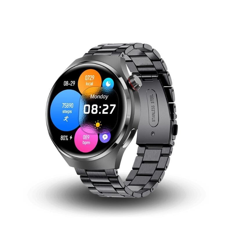 PulseTech GT4 Pro + BRINDE Smartwatch Floresca Aço Inoxidável Preta 