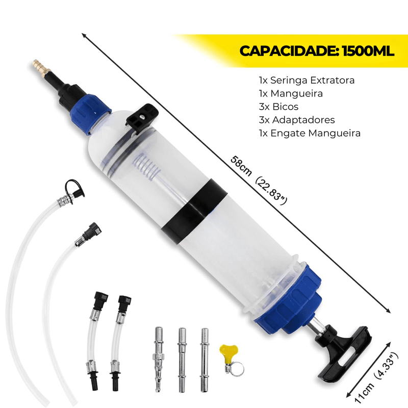 Seringa de transferência de fluídos [ZERO VAZAMENTOS] Floresca 1500 ML 