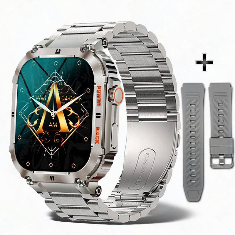 Smartwatch Militar Invictus Pro + Pulseira de Brinde Smartwatch Floresca Prata 