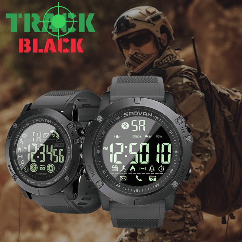 Smartwatch Militar Track Black Floresca 